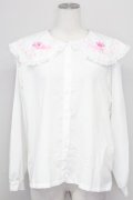 ACDC RAG / ホイップネコブラウス  白Ｘピンク T-25-08-25-001-PU-BL-SA-ZT