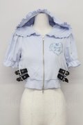 Ank Rouge / ロゴ刺しゅうキラキラショートパーカー  サックス T-25-08-25-005-CA-TO-SA-ZT
