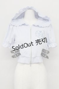 Ank Rouge / ロゴ刺しゅうキラキラショートパーカー  サックス T-25-08-25-005-CA-TO-SA-ZI