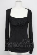 OZZ ANGELO / ラメ入り長袖トップス  ブラック T-25-08-25-006-OO-TO-SA-ZT