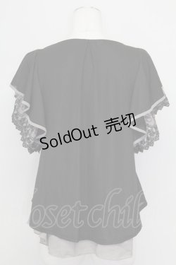 画像2: axes femme / 袖レース前結びトップス M ブラック T-25-08-25-009-AX-TO-SA-ZI160