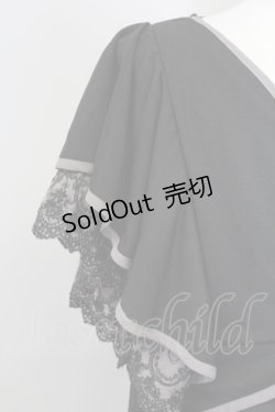 画像3: axes femme / 袖レース前結びトップス M ブラック T-25-08-25-009-AX-TO-SA-ZI160