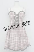 Jamie エーエヌケー / チェックキャミワンピース  ピンク T-25-08-25-015-LO-OP-SA-ZI