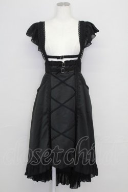 画像1: MR corset / THREE BUCKLE SKIRT  黒 T-25-08-25-018-PU-SK-SA-ZT