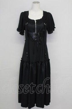 画像1: MR corset / コルセットデザインワンピース  黒 T-25-08-25-019-PU-OP-SA-ZT