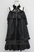 MR corset / H&A DOUBLE NECK LACE MINI TUNIC DRESS  黒 T-25-08-25-020-PU-OP-SA-ZT