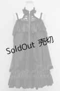MR corset / H&A DOUBLE NECK LACE MINI TUNIC DRESS  黒 T-25-08-25-020-PU-OP-SA-ZI