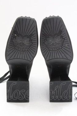 画像5: BerryQ / 乙女のメヌエット サテンヒールパンプス 37 ブラック T-25-08-27-020-LO-SH-SA-ZI