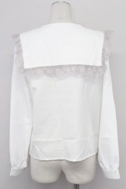 画像2: MA*RS / セーラー襟パールビジューボタンブラウス  白Ｘピンク T-25-08-27-003-EL-BL-SA-ZT