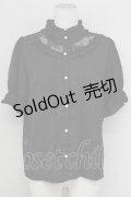 axes femme / ローズカメオ×ジャボブラウス L 黒 T-25-08-27-004-AX-BL-SA-ZT
