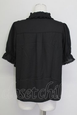画像2: axes femme / ローズカメオ×ジャボブラウス L 黒 T-25-08-27-004-AX-BL-SA-ZT
