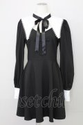 DARK IN LOVE / Gothic lolita black and white bow neck dress  黒Ｘ白 T-25-08-27-009-PU-OP-SA-ZT