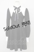 DARK IN LOVE / Gothic lolita black and white bow neck dress  黒Ｘ白 T-25-08-27-009-PU-OP-SA-ZT
