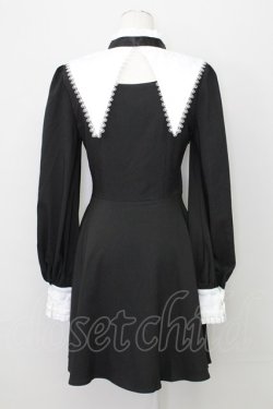 画像2: DARK IN LOVE / Gothic lolita black and white bow neck dress  黒Ｘ白 T-25-08-27-009-PU-OP-SA-ZT
