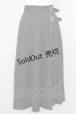 画像1: EAT ME / サイドプリーツアシンメトリースカート S 黒 T-25-08-27-011-LO-SK-SA-ZI