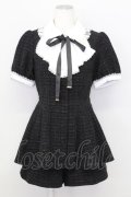 Secret Honey / ラメツイードトップス&ショートパンツセット  黒Ｘ白 T-25-08-27-012-CA-OP-SA-ZT