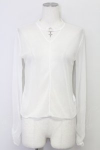 axes femme POETIQUE / チョーカーデザインシアープルオーバー M ホワイト T-25-08-27-002-AX-TO-SA-ZI