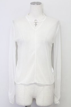 画像1: axes femme POETIQUE / チョーカーデザインシアープルオーバー M ホワイト T-25-08-27-002-AX-TO-SA-ZT
