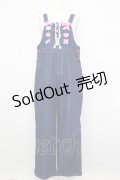 To Alice / リボン&刺繍デニムオーバーオール  青デニムＸピンク T-25-08-27-013-LO-OP-SA-ZT