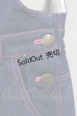 画像3: To Alice / リボン&刺繍デニムオーバーオール  青デニムＸピンク T-25-08-27-013-LO-OP-SA-ZT