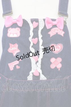 画像4: To Alice / リボン&刺繍デニムオーバーオール  青デニムＸピンク T-25-08-27-013-LO-OP-SA-ZT