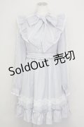 Amavel / Pretty Laceボウタイワンピース  サックス T-25-08-30-026-CA-OP-SA-ZT