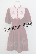 Amavel / Oriental Roseチャイナバルーンワンピース  ボルドー T-25-08-30-028-CA-OP-SA-ZT