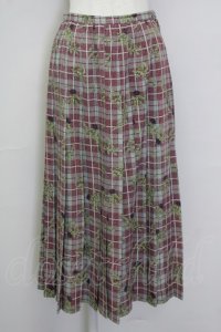 PINK HOUSE / チェックたんぽぽ風スカート  赤ＸグレーチェックＸ紫 T-25-08-30-036-LO-SK-SA-ZS