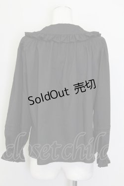 画像2: heavenly garden / フリル襟長袖ブラウス  黒 T-25-08-30-004-LO-BL-SA-ZI