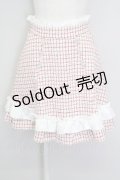 DearMyLove / ハートビジューフリルツイードスカート M 赤Ｘ白 T-25-08-30-039-EL-SK-SA-ZI