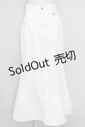 Melt the lady / ロングスカート  白 T-25-08-30-040-PU-SK-SA-ZI