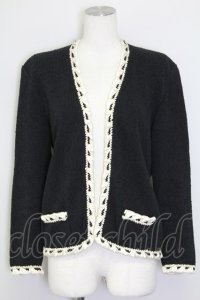 INGEBORG / サイドリボンデザインジャケット  黒Ｘ白 T-25-08-30-007-LO-JA-SA-ZI