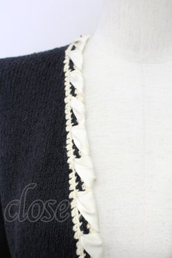 画像3: INGEBORG / サイドリボンデザインジャケット  黒Ｘ白 T-25-08-30-007-LO-JA-SA-ZI