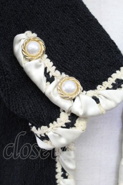 画像4: INGEBORG / サイドリボンデザインジャケット  黒Ｘ白 T-25-08-30-007-LO-JA-SA-ZI