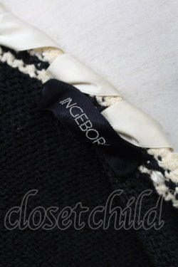 画像7: INGEBORG / サイドリボンデザインジャケット  黒Ｘ白 T-25-08-30-007-LO-JA-SA-ZI