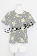 PINK HOUSE / シロツメクサ&クローバー半袖カットソー  黒 T-25-08-30-008-LO-TO-SA-ZT221