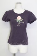 PINK HOUSE / ローズプリント半袖カットソー  パープル T-25-08-30-011-LO-TO-SA-ZT