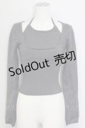 GRL / 重ね着風ニットトップス  グレー T-25-08-30-012-LO-TO-SA-ZI