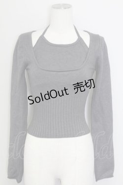 画像1: GRL / 重ね着風ニットトップス  グレー T-25-08-30-012-LO-TO-SA-ZI