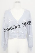 Amavel / Dreamy Ribbon Wrappingカーディガン  ブルー T-25-08-30-014-CA-TO-SA-ZI