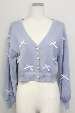 画像1: Amavel / Dreamy Ribbon Wrappingカーディガン  ブルー T-25-08-30-014-CA-TO-SA-ZT