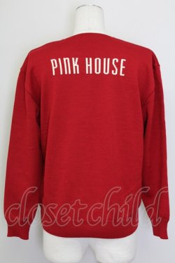 画像2: PINK HOUSE / ロゴ入りカーディガン  赤 T-25-08-30-017-LO-TO-SA-ZT