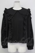 Swankiss / classic ribbon B/L ブラウス  黒 T-25-08-30-002-CA-BL-SA-ZT