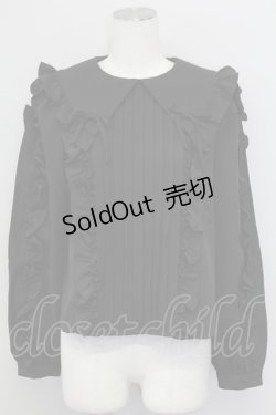 画像1: Swankiss / classic ribbon B/L ブラウス  黒 T-25-08-30-002-CA-BL-SA-ZI