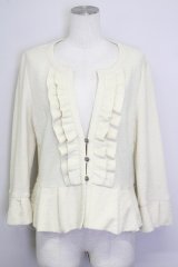 INGEBORG / ラメフリルジャケット  アイボリー T-25-08-30-019-LO-JA-SA-ZI