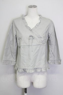 画像1: PINK HOUSE / フリル重ねトップス  グレー T-25-08-30-021-LO-TO-SA-ZT