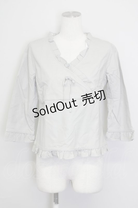 画像1: PINK HOUSE / フリル重ねトップス  グレー T-25-08-30-021-LO-TO-SA-ZI (1)