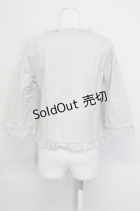 画像2: PINK HOUSE / フリル重ねトップス  グレー T-25-08-30-021-LO-TO-SA-ZI (2)