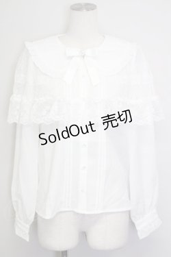 画像1: Amavel / Classy Laceケープ付きブラウス  白 T-25-08-30-024-CA-BL-SA-ZI