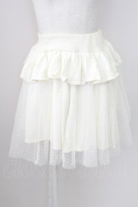 LIZ LISA / チュール重ねニットスカート  白 T-25-09-05-019-LO-SK-SA-ZI